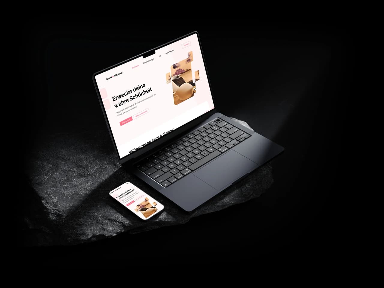 Macbook mit Webseite erstellt von Fanick Media